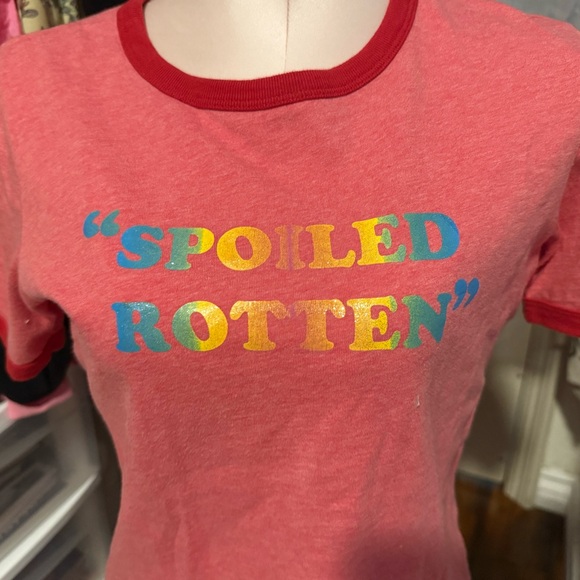 RARE HTF Lucky brand Red Ringer Tee “Spoiled Rotten” - Picture 3 of 6